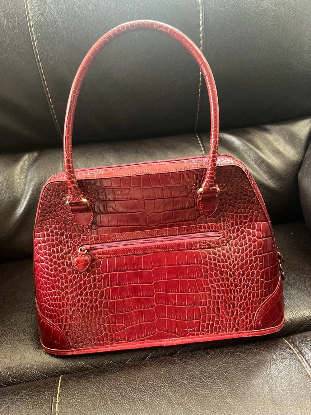 Brighton Red Leather Women’s Handbag - Classic Top-Handle Tote